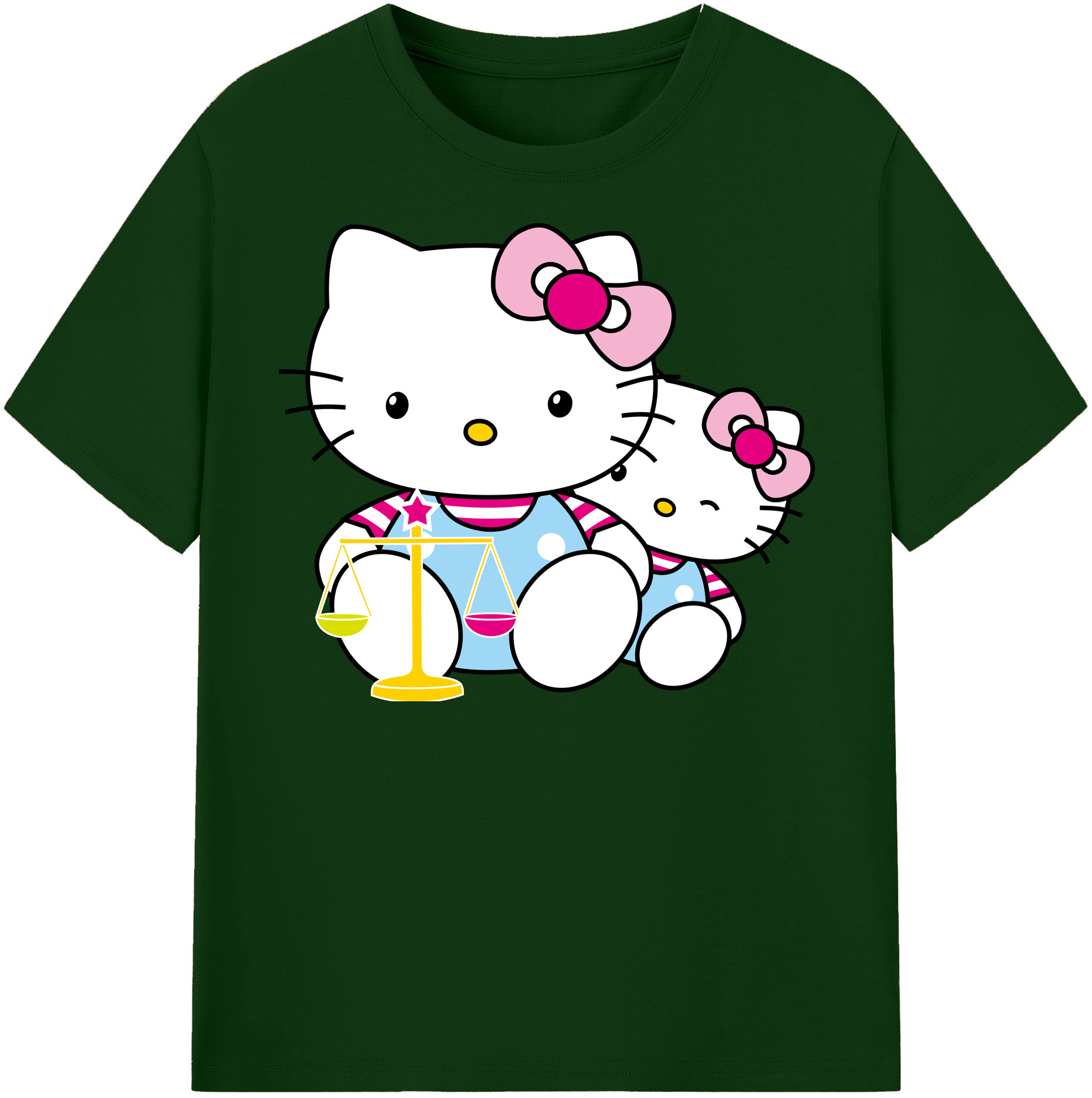（画像用） Hello Kitty ハローキティ 綿100％半袖Tシャツ（フロントプリント）
